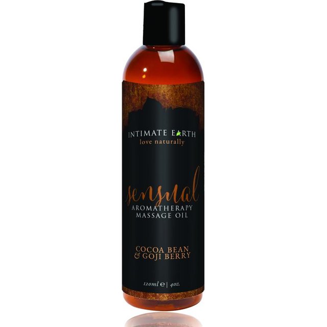 - Sensual Huile de massage à la fève de cacao et à la baie de goji