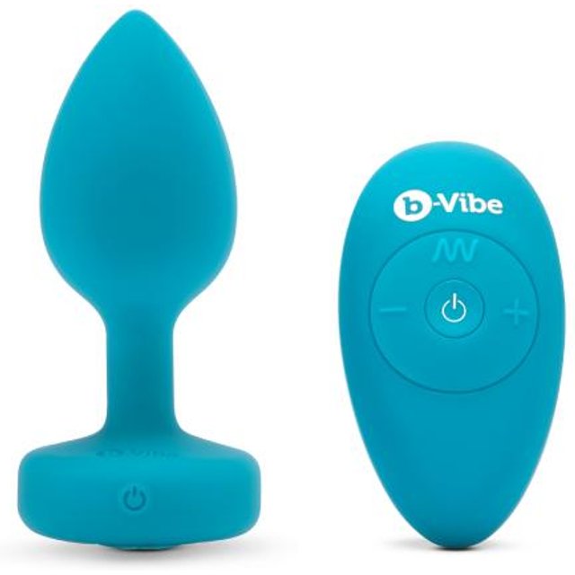 - Vibrating Jewel Plug S/M Aquamarine