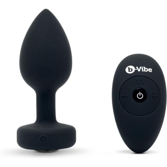 - Vibrating Jewel Plug M/L Black Diamond