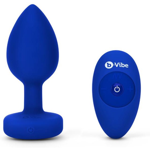 - Vibrating Jewel Plug L/XL Navy