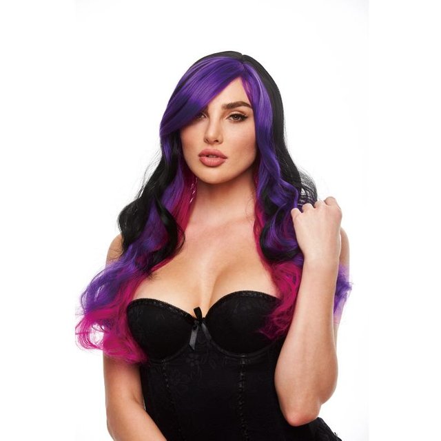 - Pruik Brandi Black & Purple