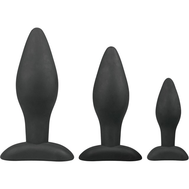 EasyToys - Lot de 3 plugs anaux - Noir