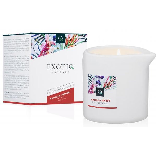 Bougie de massage Exotiq ambre à la vanille - 80 g