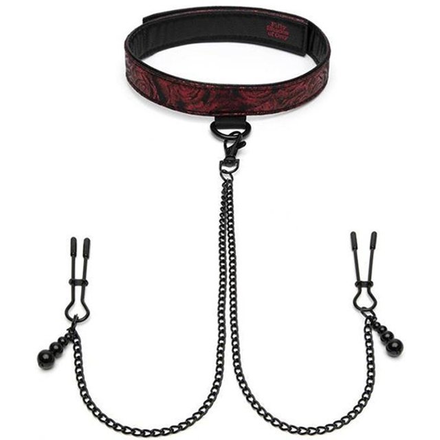 – Sweet Anticipation Collier avec Pinces à Seins – Rouge 5