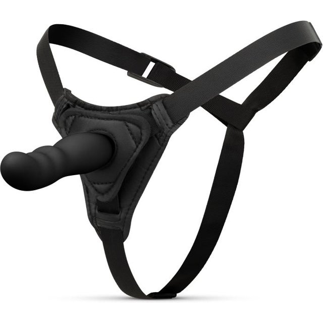 EasyToys - Gode ceinture harnais en silicone - Noir