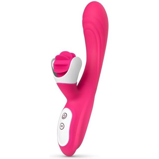 EasyToys - Vibro rabbit avec langue de stimulation rotative - Rose