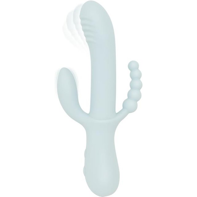 - Triple Stimulation Vibe - Soft Silicone - Bleu