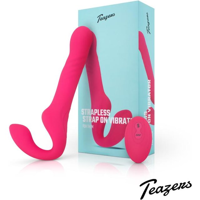 Vibromasseur pour gode-ceinture sans harnais - Rose