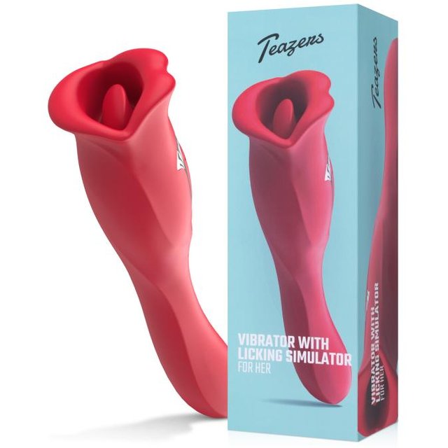 - Vibromasseur avec stimulateur clitoridien lécheur - Rouge
