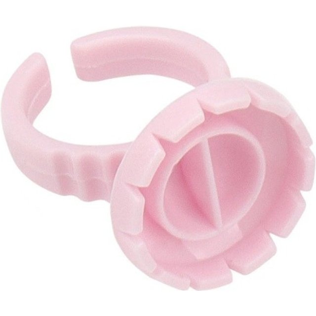 100 sztuk plastikowych pierścionków na klej okrągły kształt 2,3 x 1,5 cm jednorazowe uchwyty do rzęs pigmenty do tatuażu pojemniki różowy