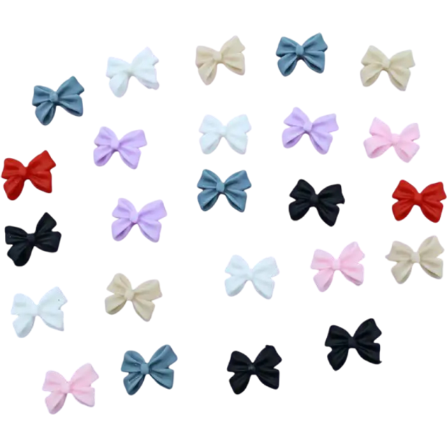 50 sztuk 3D kolorowych kokardek na paznokcie 6x6 mm Mini wstążki żywiczne Dekoracje paznokci Nail Art błyszczący efekt DIY akcesoria do tworzenia