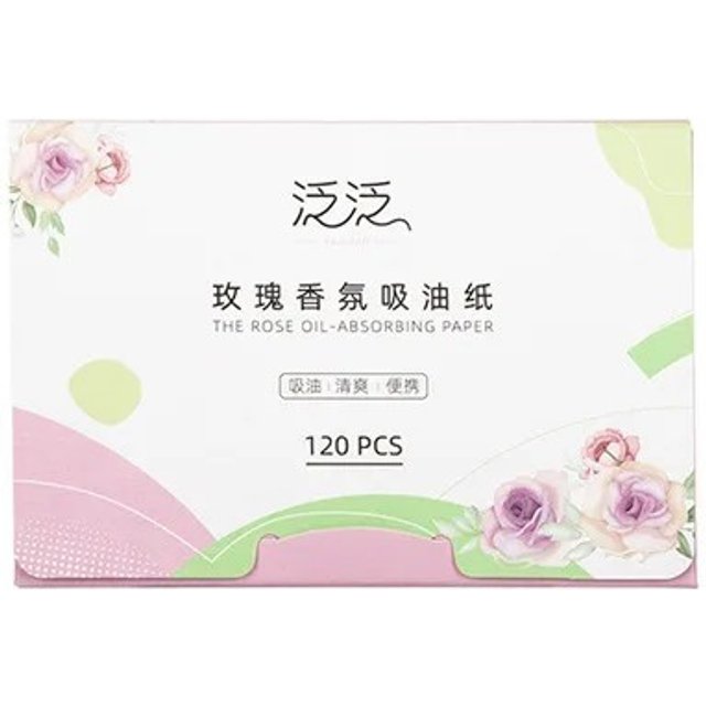 Absorbierende mattierende Papiere für das Gesicht 120 Stk mit Rose Entfernung von überschüssigem Öl von fettiger Haut Mattierung ohne Make-up Für die Handtasche und auf Reisen