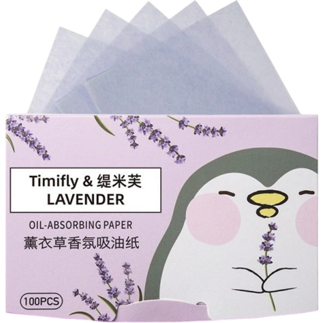 Absorptionspapier für das Gesicht 100 Stück mit Lavendelduft Lila Entfernung von überschüssigem Öl von fettiger Haut Mattierung ohne Make-up Für die Handtasche und auf Reisen