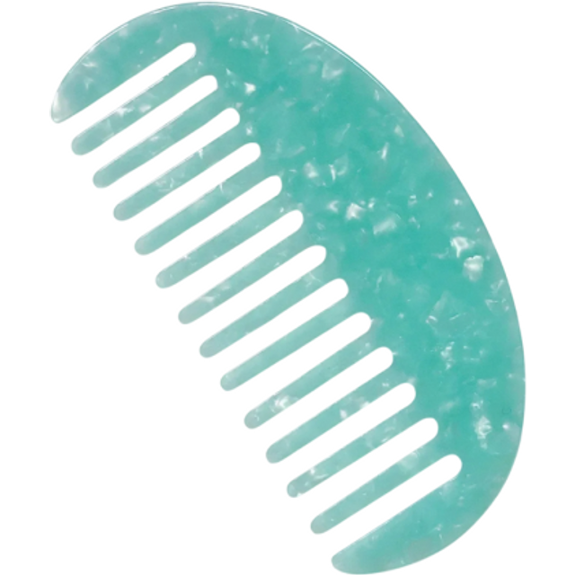 Acetatowy zaobleny grzebień do włosów w kształcie półksiężyca Szerokie zęby Podróżny kolorowy grzebień do rozczesywania mokrych turkusowy