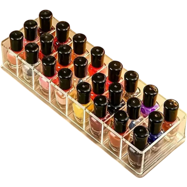Acryl Kosmetikorganizer 8 Fächer 25,5 x 9 x 4,7 cm Aufbewahrungsbox für Make-up Lippenstifthalter und Nagellackständer