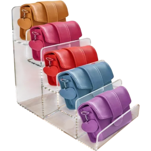 Acryl transparenter 5-stöckiger Organizer 19 × 19 × 10 cm Halter für Telefon, Geldbörsen, Schmuck und Make-up Aufbewahrungsständer
