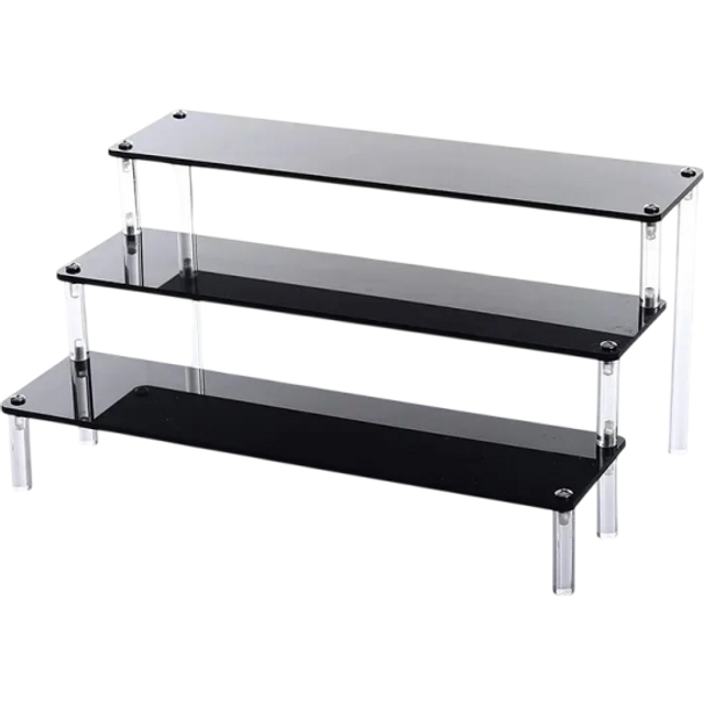 Acrylständer 3 Ebenen 30 × 21 × 15 × 8 cm schwarzer Organizer für Figuren Parfums Schmuck Regale zur Präsentation von Sammlerstücken
