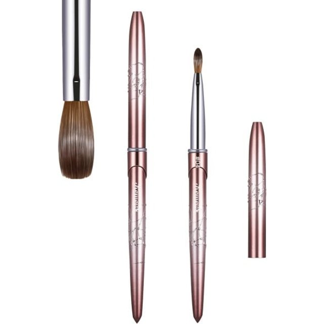 Akrylowy okrągły pędzel do paznokci 4,8 mm 17 cm Długość włosia 10,9 mm Profesjonalny pędzel z pokrywką do modelowania i zdobienia paznokci