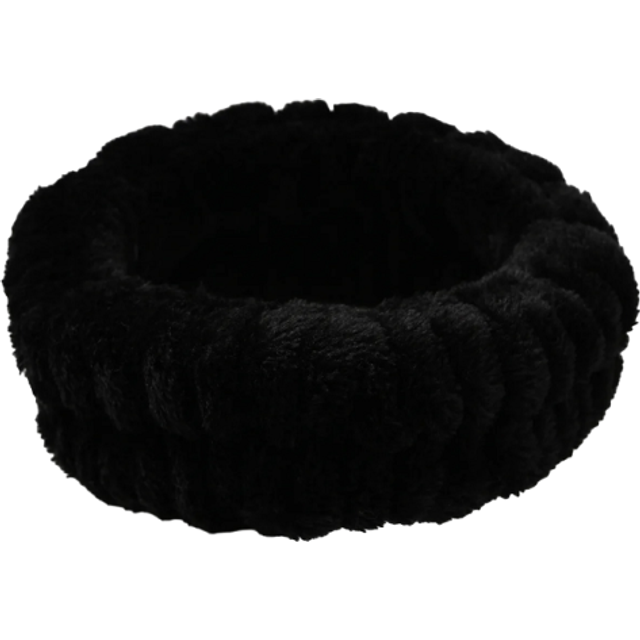 Anti-Haarausfall-Stirnband für Damen, Fleece-Make-up-Stirnband, haariges Gesichtswasch-Stirnband für Frauen schwarz
