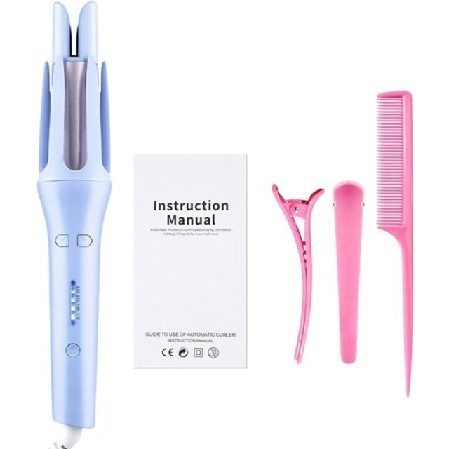 Automatische rotierende keramische Haarglätter 4 Temperaturstufen Erwärmung 30 s lila ABS Durchmesser 32 mm mit Hitzeschutz für das Styling