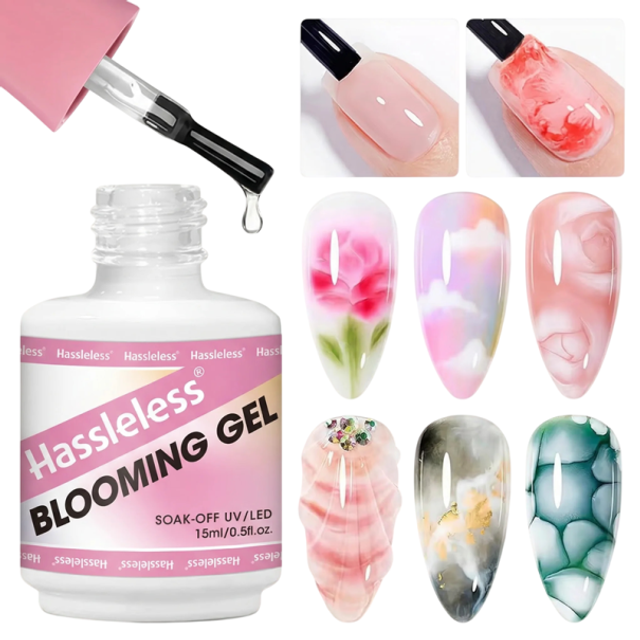 Blooming gel do zdobienia paznokci z efektem rozmycia 15 ml UV/LED utwardzacz do akwarelowych wzorów i kwiatowych motywów na paznokciach