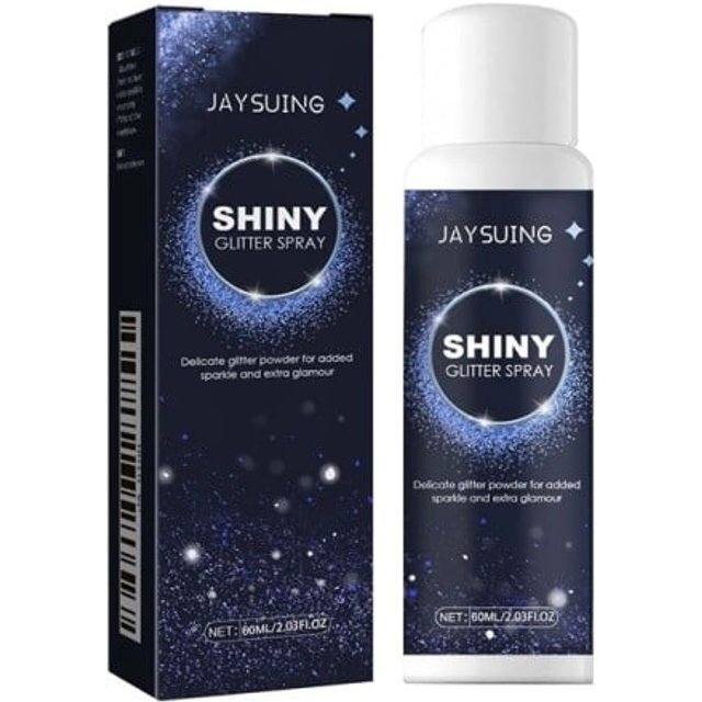 Błyszczący spray rozświetlający 60 ml 12 x 4,7 x 4,7 cm Srebrny błyszczący spray do włosów, ciała i twarzy Natychmiastowy kosmetyczny rozświetlacz