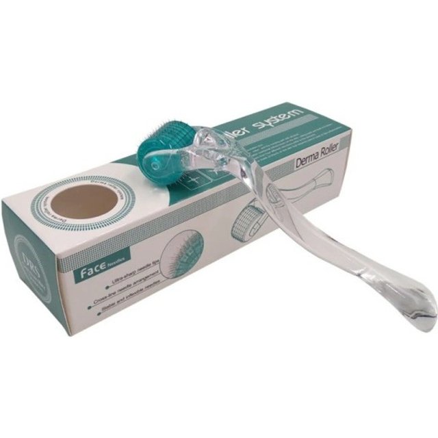 Derma roller Wałek z mikronakłuciami Igły tytanowe 0,75 mm Odnowa skóry Pielęgnacja skóry Regeneracja Zmarszczki Blizny Uchwyt plastikowy
