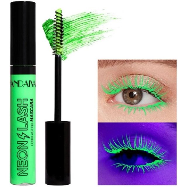 Długotrwały fluorescencyjny tusz do rzęs Kolorowy tusz do rzęs Glow In The Dark Szybkoschnący tusz do rzęs Glow In The Dark zielony