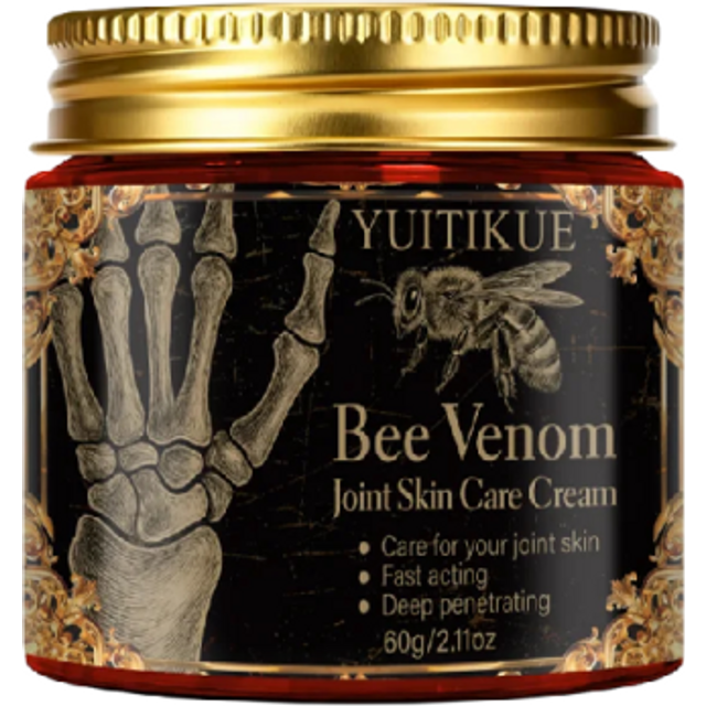 Körpercreme mit Bienengift 60 g Glasbehälter mit Metallverschluss Für alle Hauttypen Für die Haut an Knien und Händen Hydratation und Massage