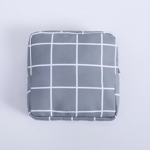 Kosmetyczka podróżna na artykuły higieniczne Etui na podpaski i drobną kosmetykę Zamek błyskawiczny Bawełna Wymiary 13 x 13 x 3 cm 4