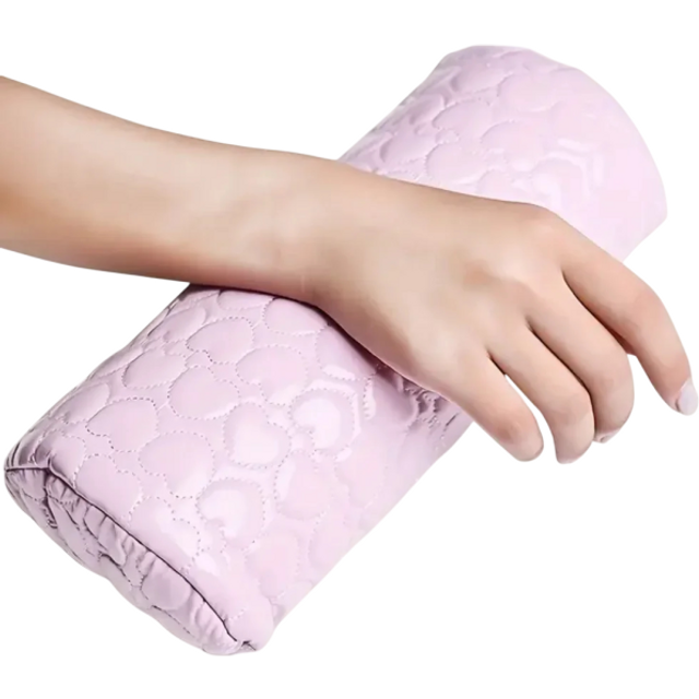 Kosmetyczny poduszka pod rękę 7 x 12,8 x 29 cm Miękka podpórka na rękę Zmywalna przenośna poduszka z zamkiem do stylizacji paznokci różowy