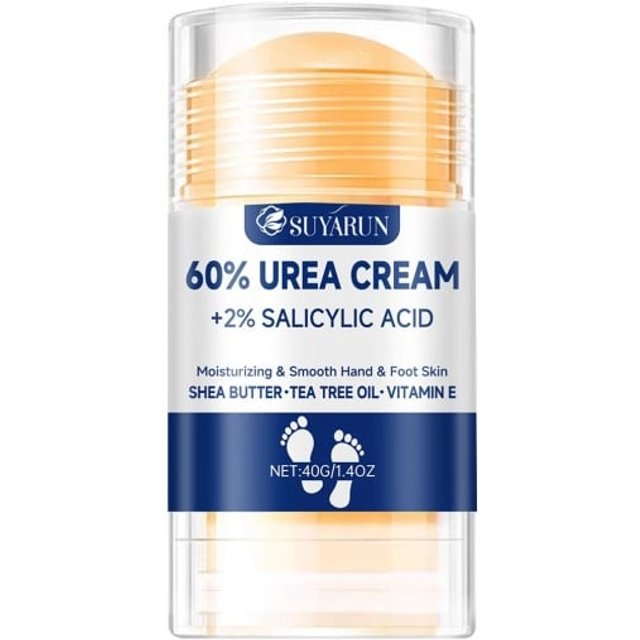 Krem do stóp w sztyfcie 40 g 60 % mocznik 2 % kwas salicylowy Regeneracyjna pielęgnacja popękanych pięt z masłem shea