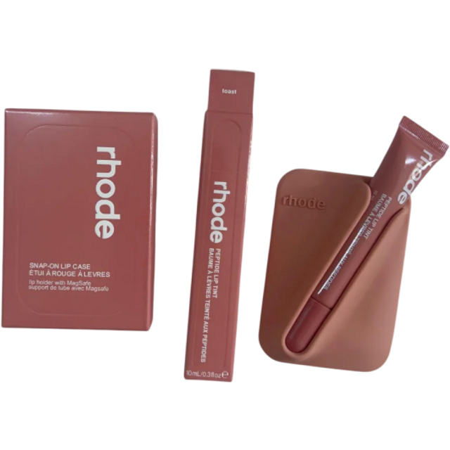 Lippenstift mit Peptiden 10 ml und magnetischer MagSafe Handyhalterung Hydratation und Farbgebung der Lippen Set für unterwegs und den täglichen Gebrauch altrosa