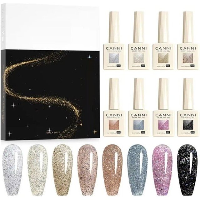 Lśniąca kolekcja lakierów żelowych 8 szt. 9 ml Magnetyczny efekt błyszczący UV LED utwardzalna zestaw do manicure w salonie i w domu HEMA FREE