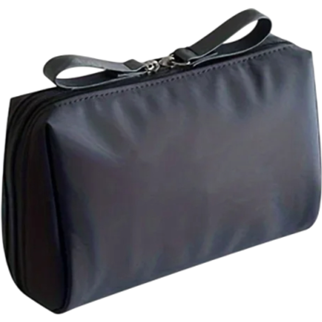 Mała jednokolorowa kosmetyczka 17x11 cm Nylonowa torba podróżna Przenośny organizer do przechowywania Codzienne użycie Etui na kosmetyki czarny
