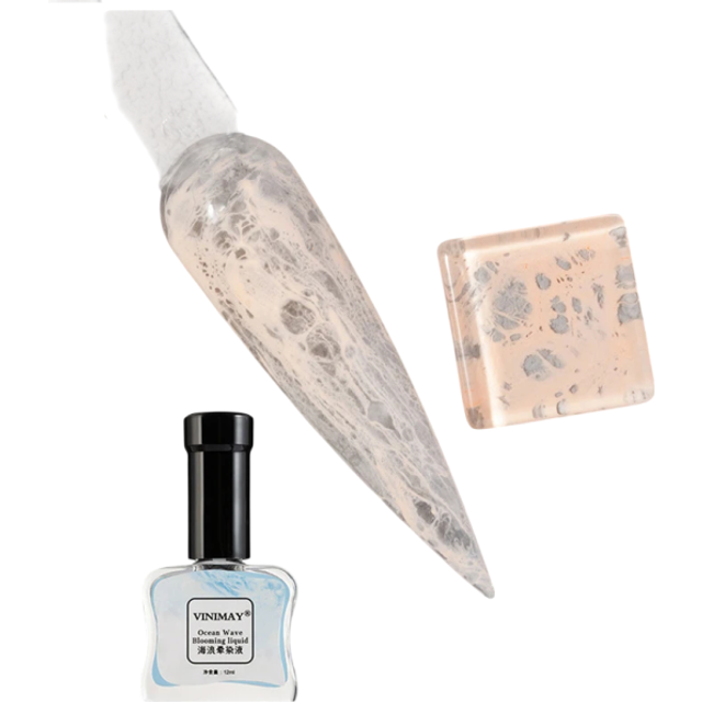 Marmurkowy tusz do paznokci 12ml ocean wave blooming lak do nail art do tworzenia wodnych marmurkowych i dymnych wzorów na manicure pomarańczowy