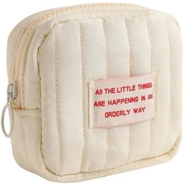 Mini quadratische Kosmetiktasche Polyester Kleine Reise-Make-up-Tasche Studenten-Geldbörse für Kopfhörer Tragetasche für Lippenstift für Mädchen