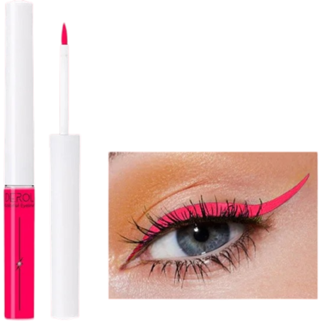 Neonowa kredka do oczu świecąca w świetle UV Wodoodporna świetlista kredka w płynie Płynny neonowy eyeliner czerwony