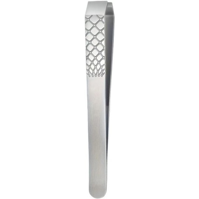 Pinzeta do brwi Uchwyty na palce Wymiary 9,6 x 1 cm Stal nierdzewna Rombowy wzór Srebrna Do stylizacji brwi i wyrywania włosków
