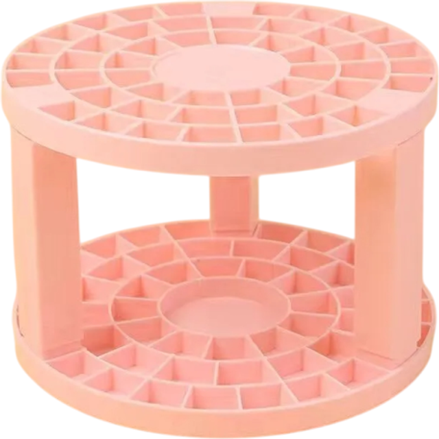 Plastikowy stojak na pędzle do makijażu 14 x 10,3 cm Pudełko do przechowywania szminek Organizer na kosmetyki na biurko i toaletkę różowy