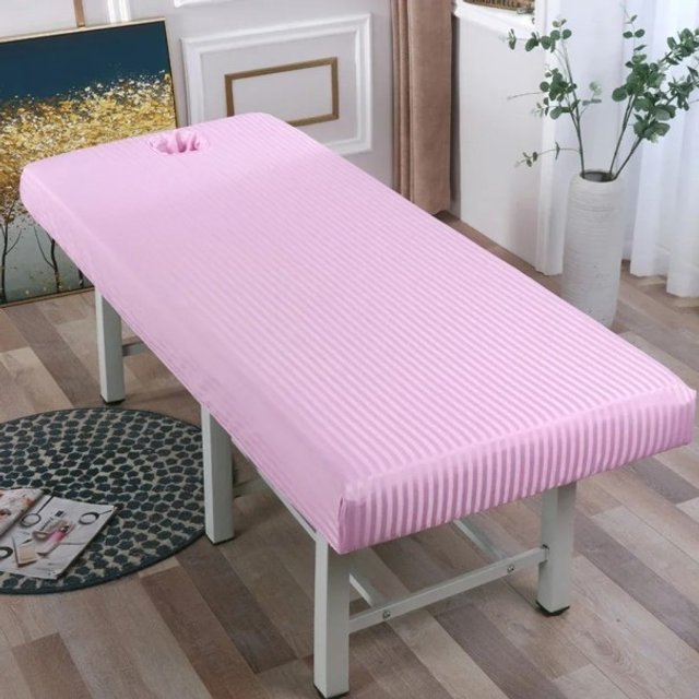 Prześcieradło do masażu 190x80cm Elastyczny pokrowiec ochronny SPA Wellness Cosmetics Higieniczny materiał oddychający różowy