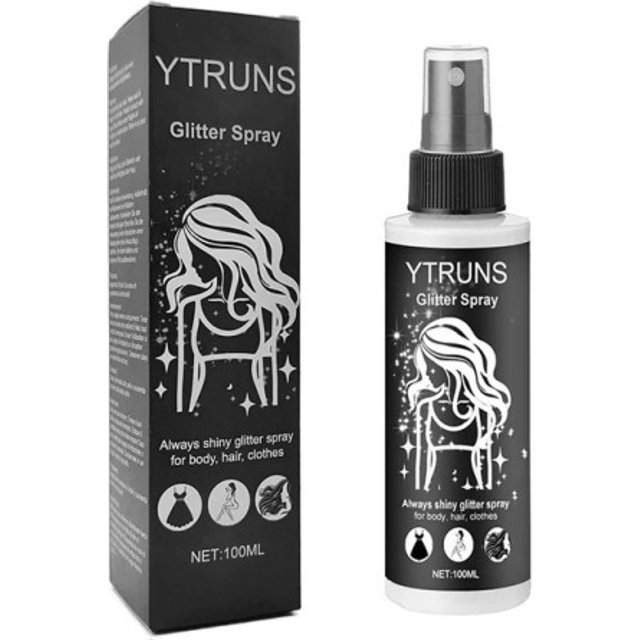 Rozjaśniający spray z drobinkami 100 ml 15 x 4 x 4 cm Kosmetyczny rozjaśniacz do ciała, włosów i twarzy Spray o wysokim połysku