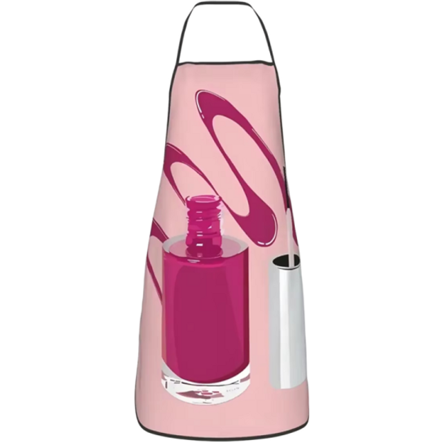 Schürze für Erwachsene 50x75 cm Ohne Ärmel Kosmetik Nagellack Küche Malerei Kreatives Binden am Hals Motiv Nägel