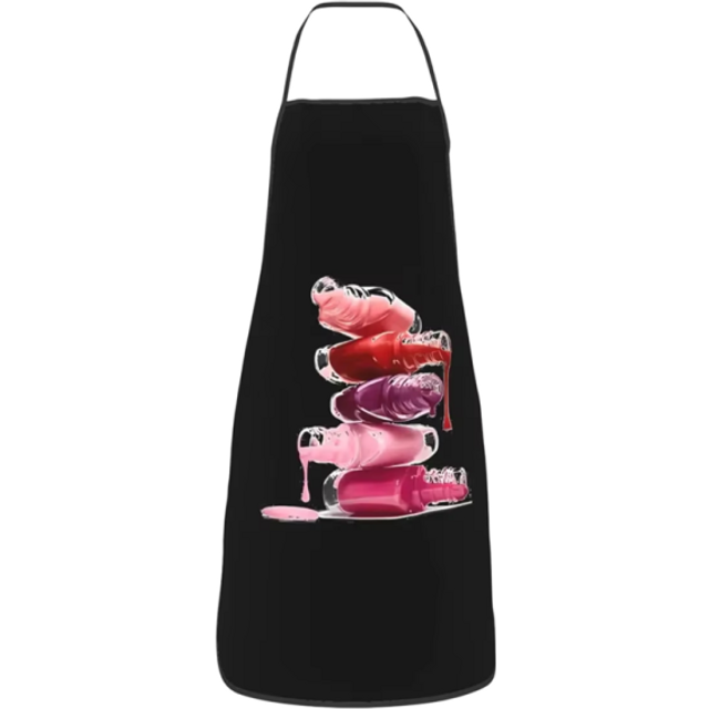 Schürze für Erwachsene 50x75 cm Ohne Ärmel Mit Nackenband Motiv Nägel Kosmetik Nagellack Malen Küche Kochen Kreativer Schutz