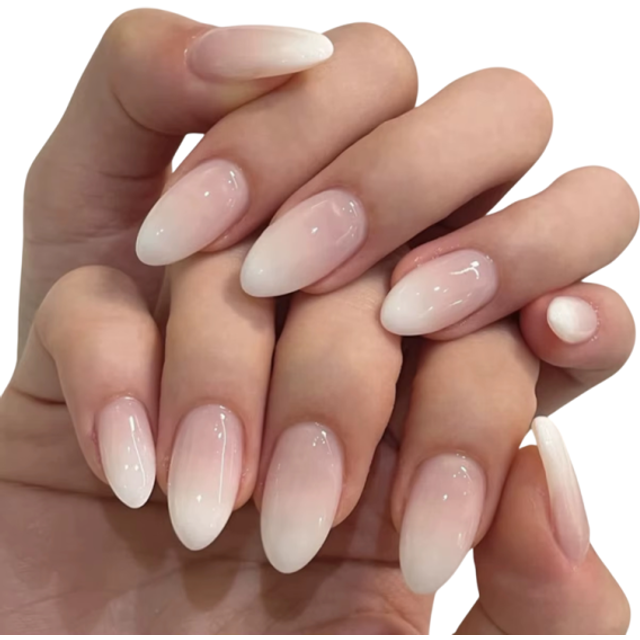 Seria delikatnych tipsów do manicure 24 sztuki Średni rozmiar 3D akrylowe naklejane paznokcie Kształt migdałowy Kosmetyczne paznokcie do użytku