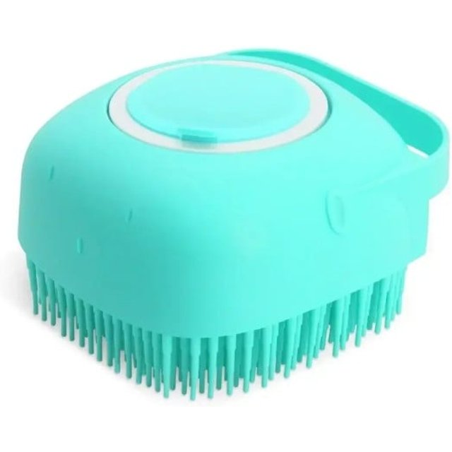 Silikonbürste für Shampoo für Hunde und Katzen 80 ml Massagekamm für das Baden mit weichem Gummi zur Pflege des Fells von kurzhaarigen Haustieren blau