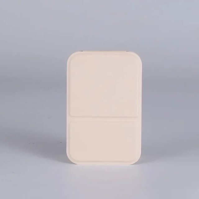 Składane lusterko kosmetyczne 10,8 × 7 cm, kompaktowe lusterko do makijażu ze skóry PU, lustro stołowe, małe, przenośne lusterko podróżne kremowy