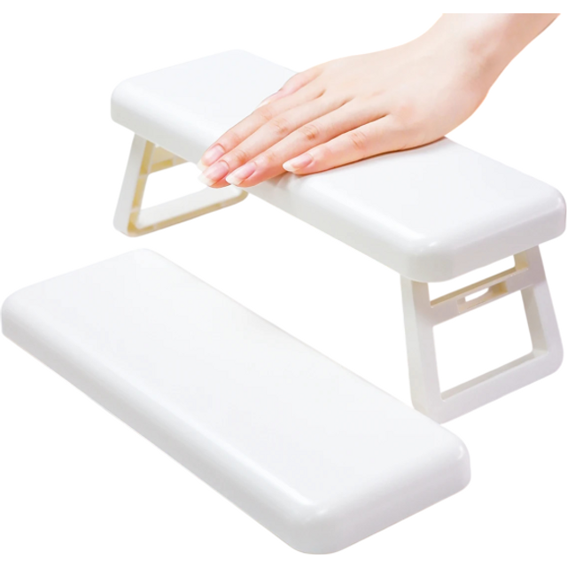 Składany stojak na ręce 10,4 x 28 x 9,7 cm Uchwyt na ręce na stół do manicure Modelowanie paznokci Przenośny lekki biały