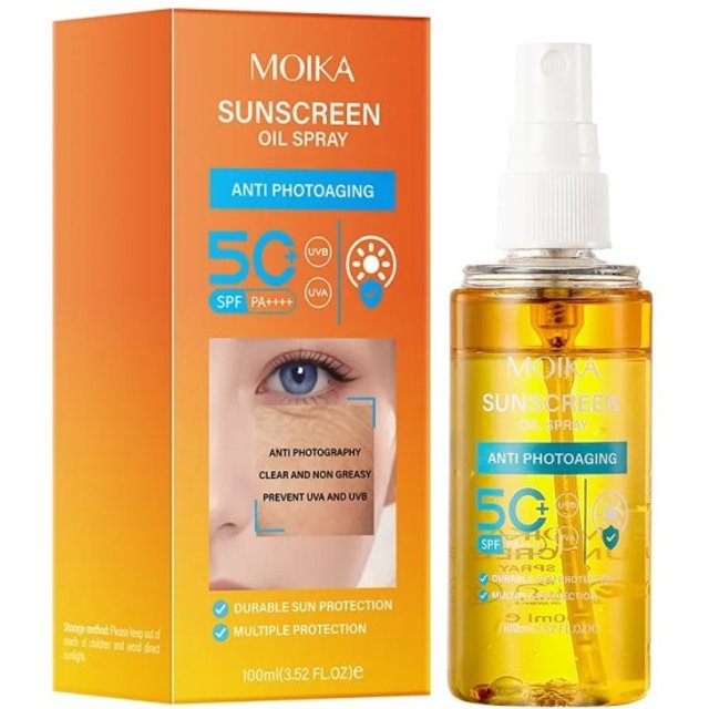 Sprej przeciwsłoneczny SPF 50+ PA++++ nawilżający i długotrwały 100 ml ochrona przed UVA i UVB lekki i oddychający na twarz i ciało