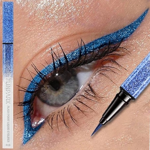 Wodoodporne płynne eyelinery 13 x 1 cm z cienkim pędzelkiem w 6 kolorowych wariantach długotrwałe i niezmywalne dla wyrazistego makijażu niebieski